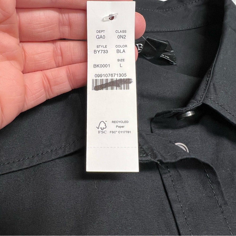 J. Crew Étienne Oversized Shirt Lightweight Oxford in Black Size Large NWT - Picture 8 of 9